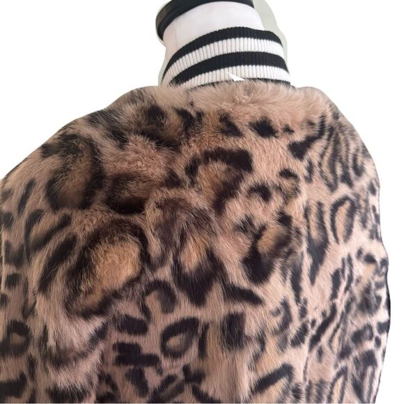 NWT Metric Knits Rabbit Fur Leopard Print Bomber Jacket | XS - Picture 5 of 8